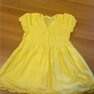 Yellow Eyelet Summer Dress - Women's Lightweight Sundress